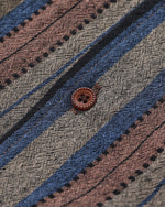 レトロなストライプの半袖シャツ