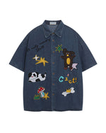 レトロな漫画の半袖シャツ