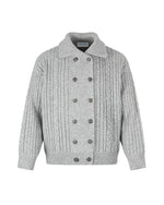 Double-breasted knit jacket