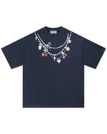 Decorated loose short sleeves