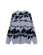 Contrast color crew neck knitted sweater