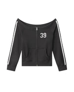 ワンショルダーのセクシーなスウェットシャツ