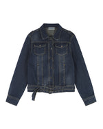 Double-belt denim jacket