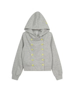 Double-breasted hooded sweatshirt