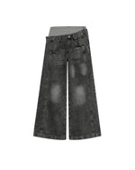 Dual-waistband panelled jeans