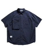 カラーブロックカジュアル半袖シャツ