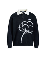 floral jacquard pullover sweater