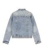 Distressed denim jacket