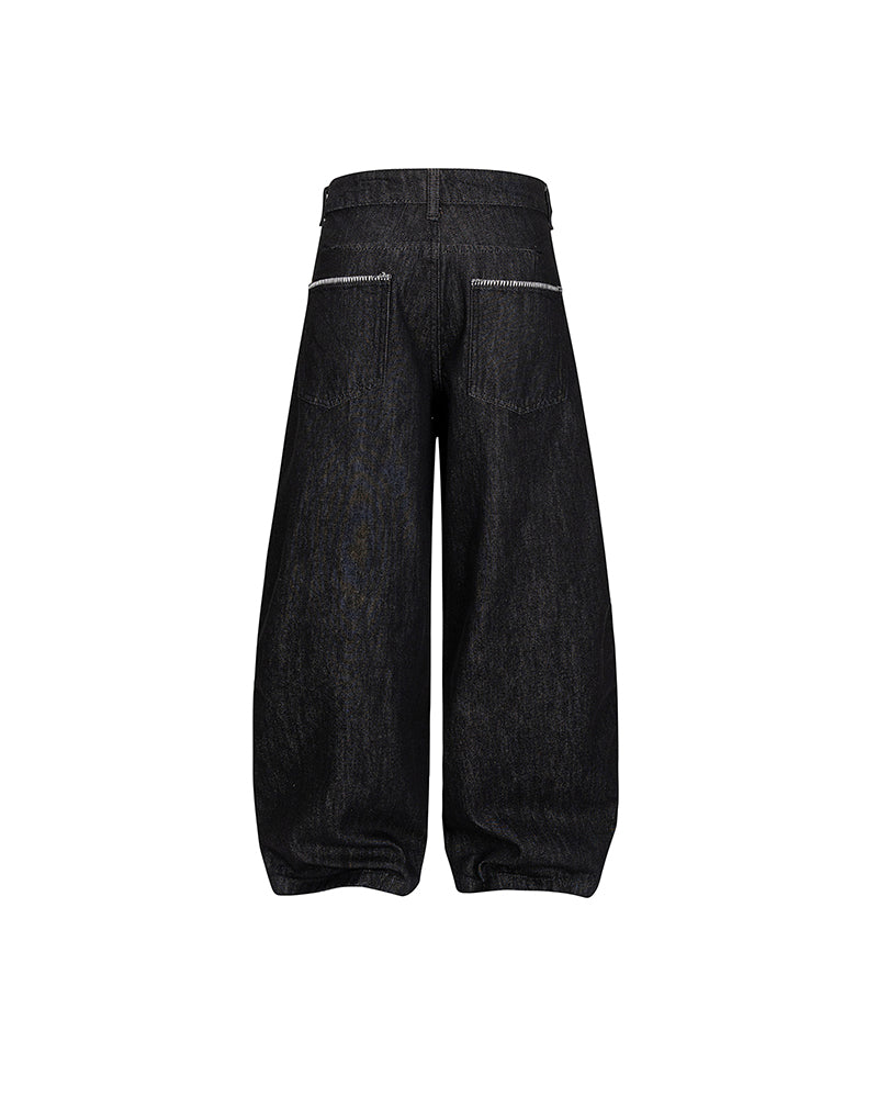 Loose-fit denim trousers