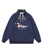 버튼 스탠드 칼라 스웨트셔츠