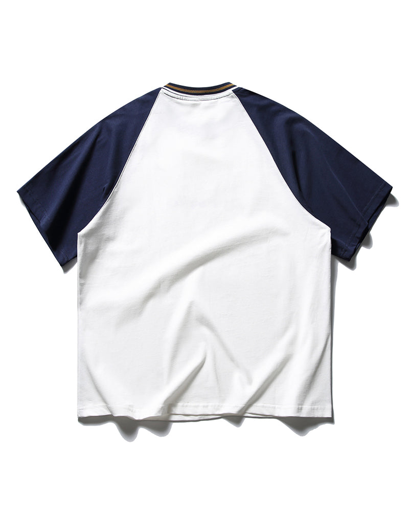 Colorblock letter print short sleeves