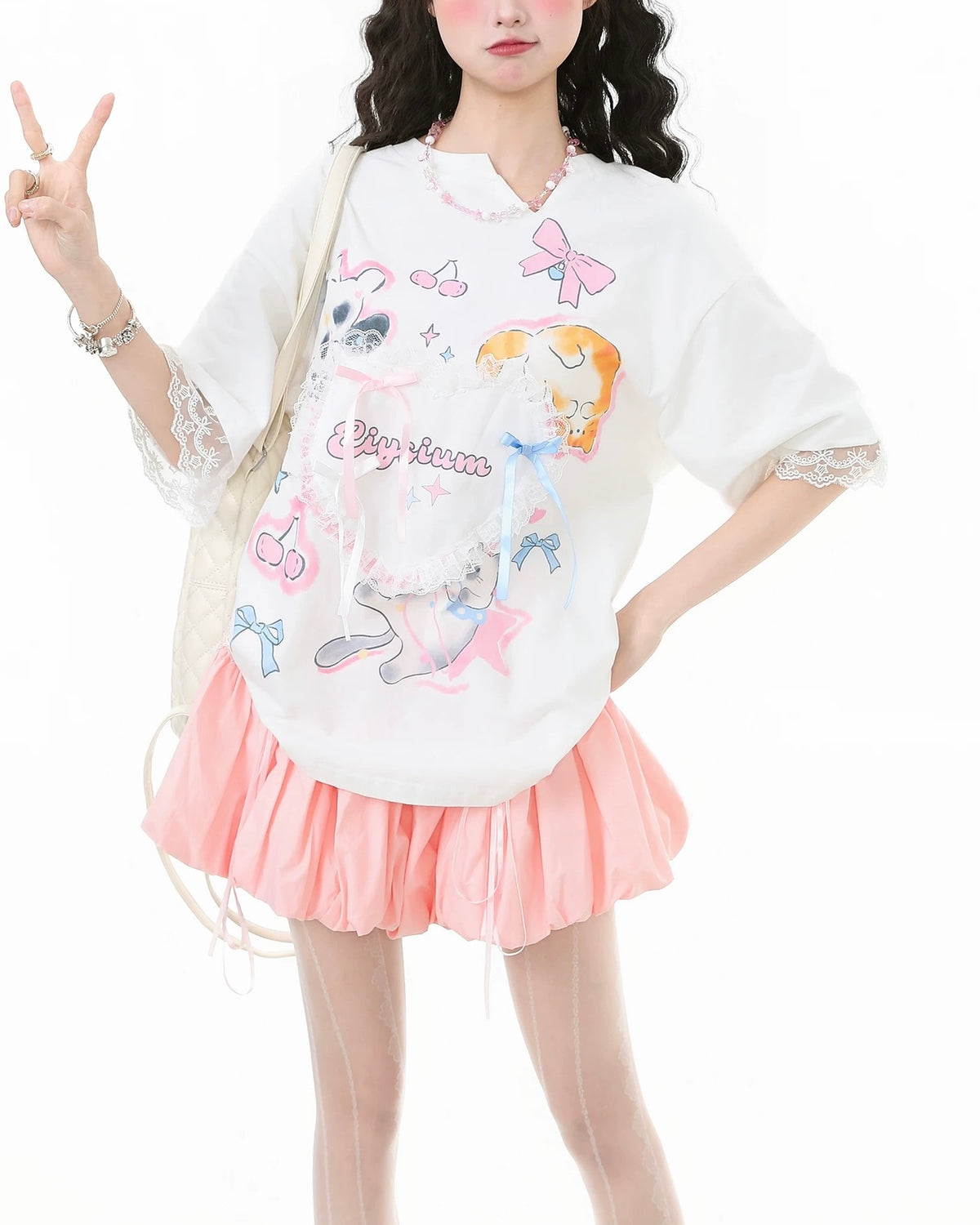 Cute loose short sleeves