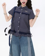 チェック半袖シャツ