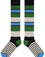 ストライプ柄ニーハイソックス