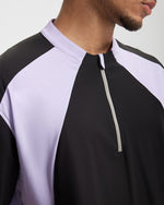 Small high collar contrast color short sleeves