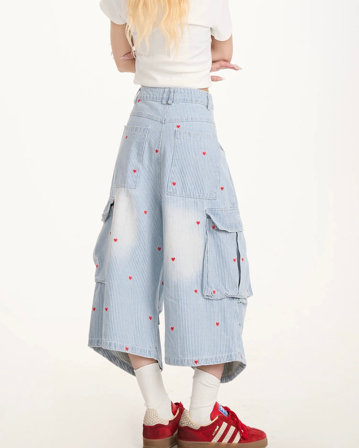 ヴィンテージストライプカジュアルショートパンツ