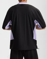 Small high collar contrast color short sleeves