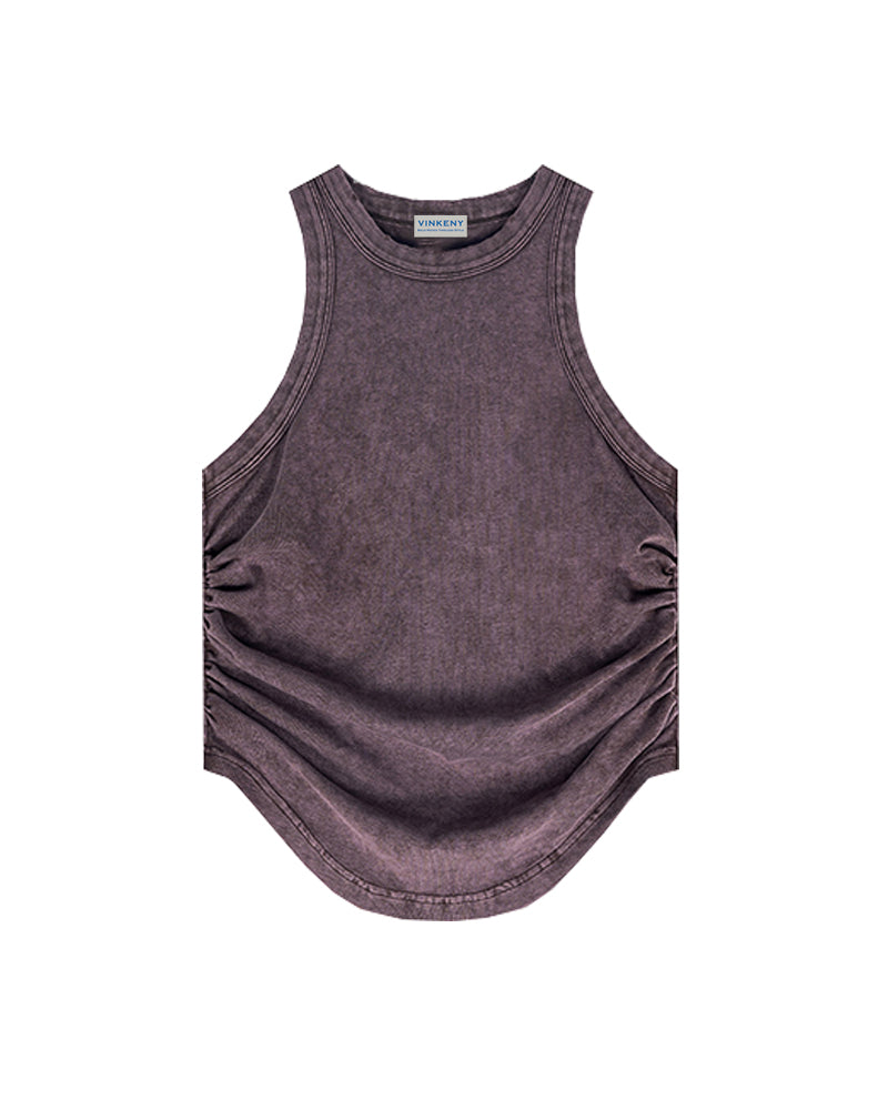 235g Cool-touch distressed crinkle tank top
