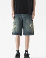 カジュアルなダメージデニムショートパンツ