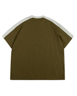 コントラストカラーのステッチワーク半袖