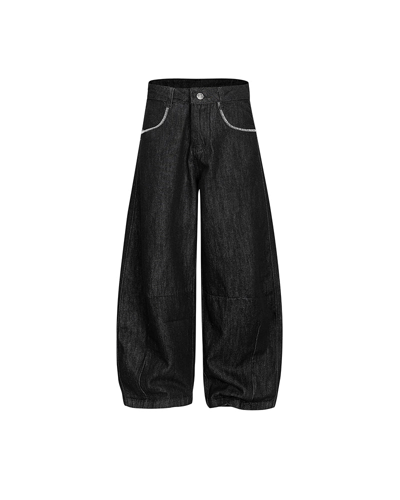 Loose-fit denim trousers