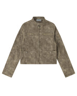 Stand-collar zip-up jacket