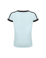 Retro contrast color stitching striped short sleeves