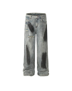 Paint-splatter wash jeans