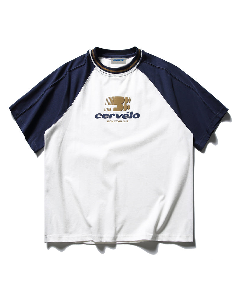 Colorblock letter print short sleeves