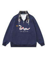 버튼 스탠드 칼라 스웨트셔츠