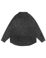 washed distressed long-sleeved shirt