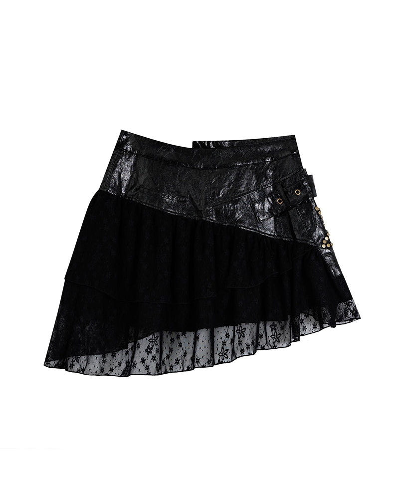 Retro asymmetrical skirt