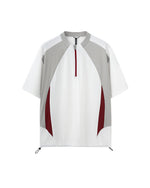 Small high collar contrast color short sleeves