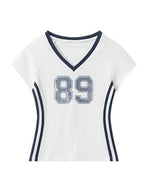 Contrast print short sleeves