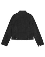 Distressed stand-collar jacket