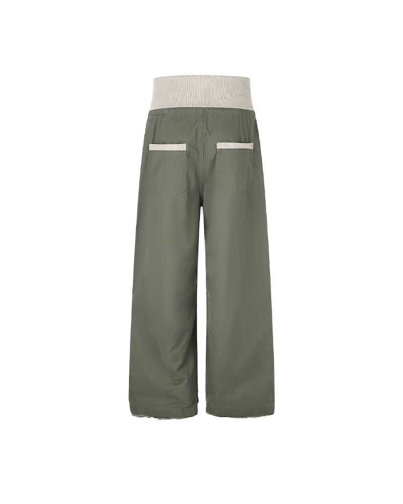 Color-block casual cargo pants