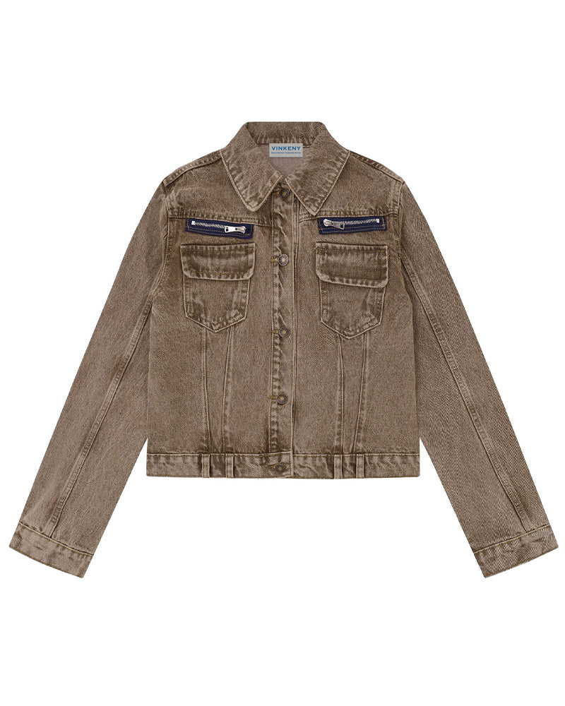 Multi-pocket denim jacket