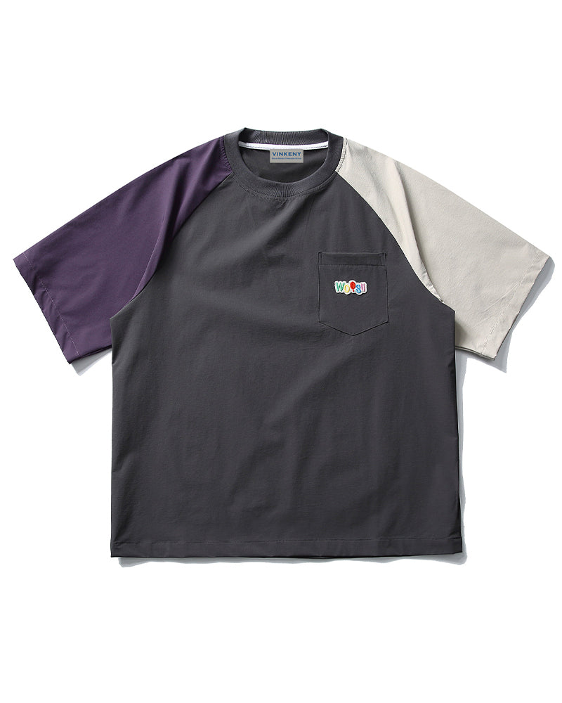 Contrast color quick-drying short sleeves
