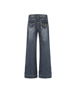 Washed straight-leg trousers