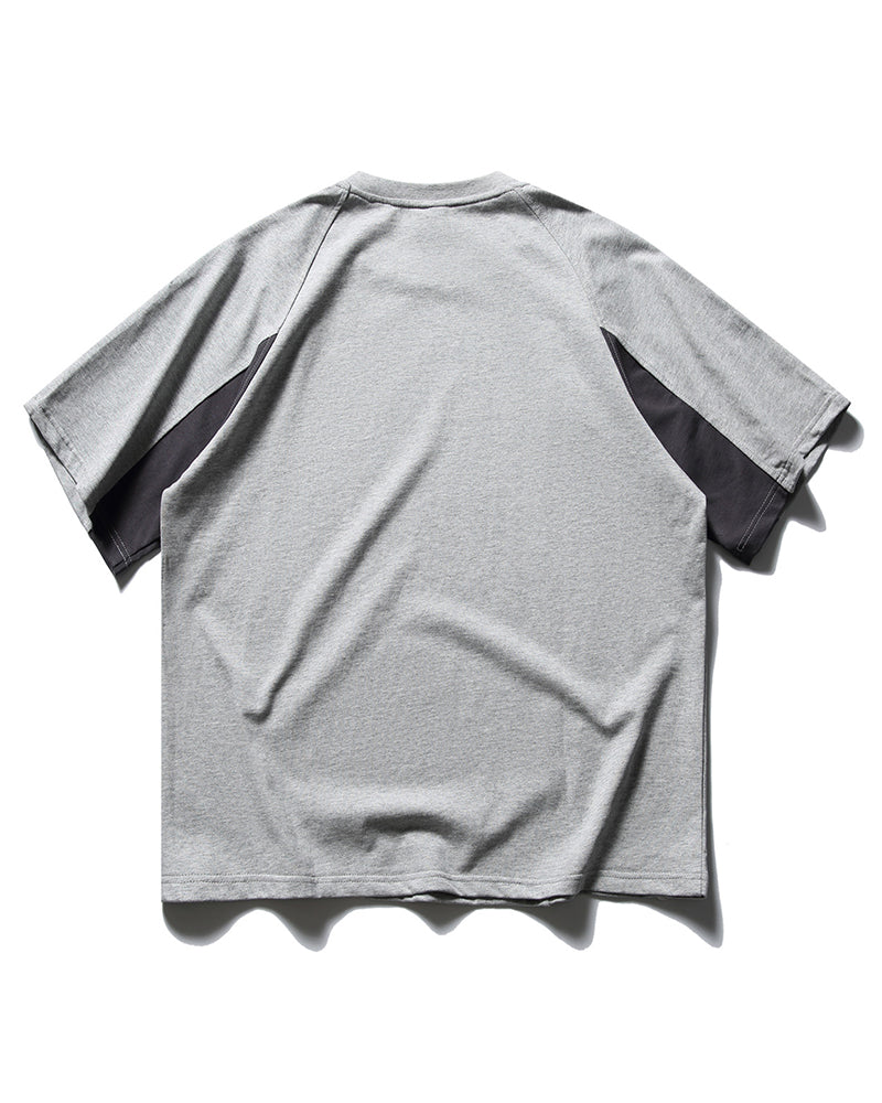 Retro contrast color stitching short sleeves