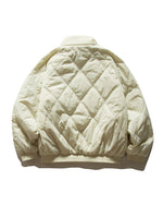 ダイヤモンドチェックの暖かいコットンジャケット