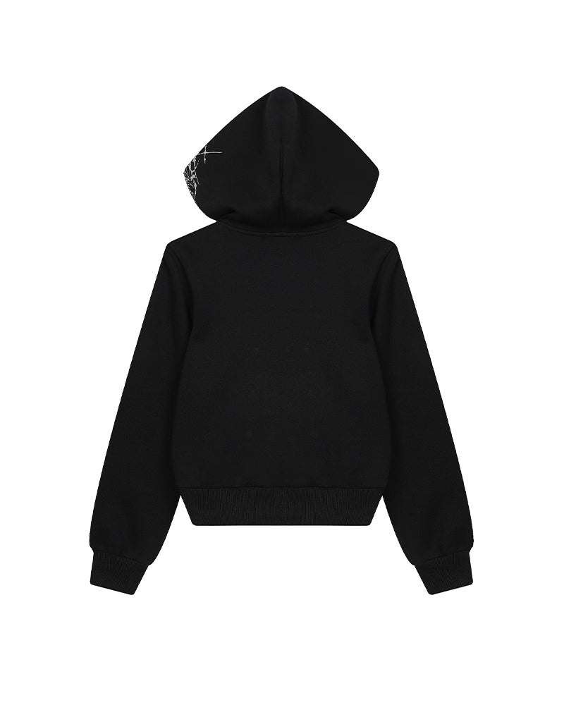 Double-breasted hooded sweatshirt