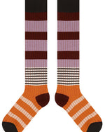 ストライプ柄ニーハイソックス