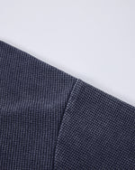 235g Distressed waffle-knit polo shirt