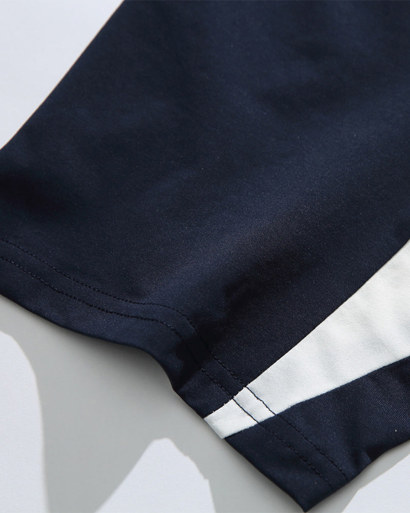 Retro contrast print short sleeves