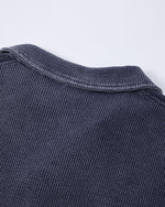 235g Distressed waffle-knit polo shirt