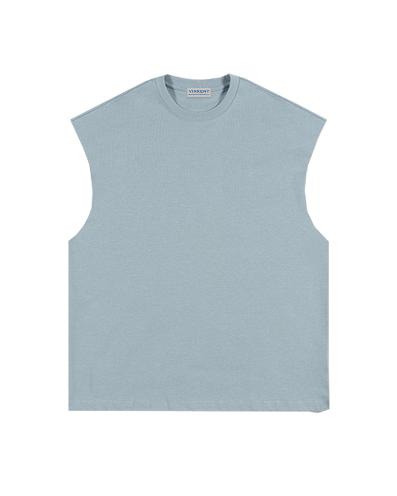305g Solid-color wide-strap tank top