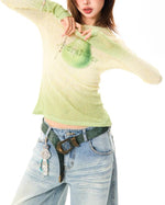 レトロなデザインの長袖