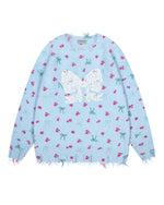 花柄プルオーバーセーター