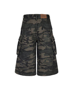 レトロシンプルデニムショートパンツ